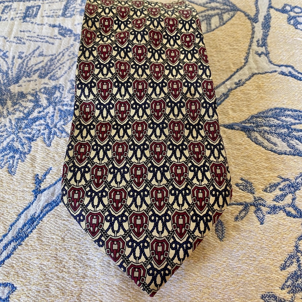 Justin David I Silk Tie I Bold Geometric Pattern I 1990s